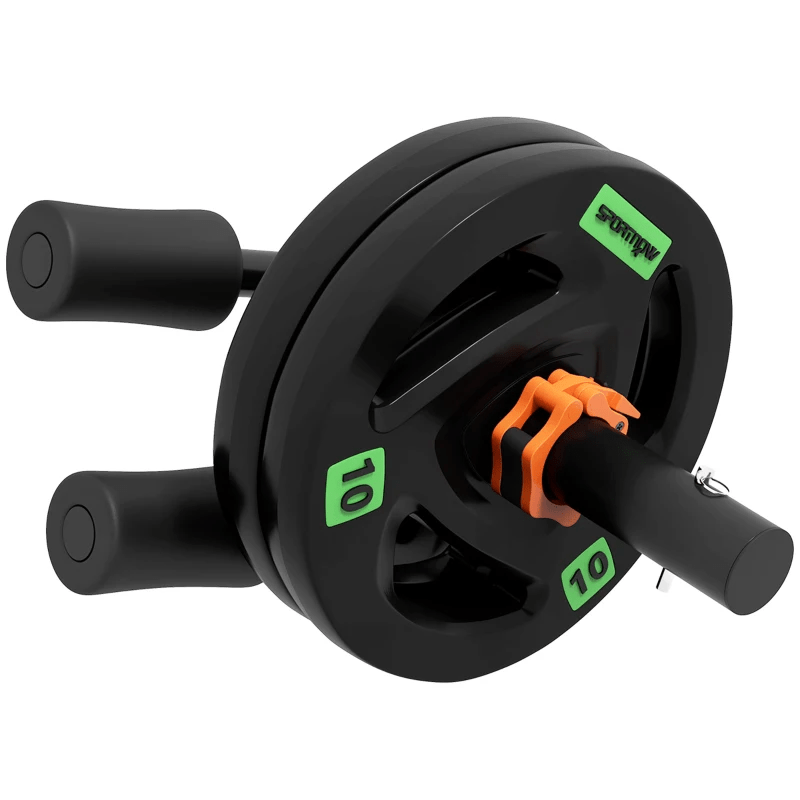 Tib Bar SPORTNOW Tib Bar with 2 x 10kg Olympic Weight Plates