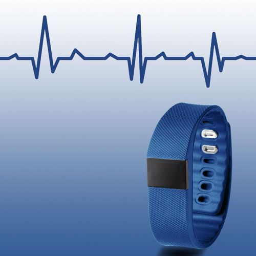 BAS-Tek Classic Fitness Bluetooth OLED Sports Activity Bracelet in Navy. - Fitness Max