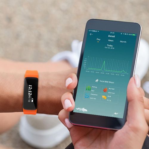 Bas-tek V5s Pro Bluetooth Fitness Watch & Activity Tracker in Orange - Fitness Max