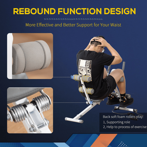 Foldable Adjustable Steel Frame Abdominal Trainer for Core Workout Exercise - Fitness Max