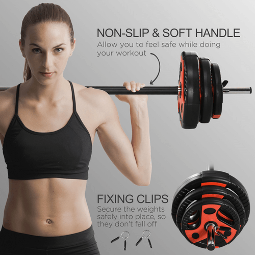 SPORTNOW 20kg Barbell Weights Set for Home Strength Training - Fitness Max