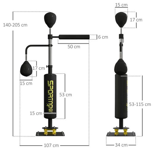 Boxing SPORTNOW Freestanding Boxing Bag with Reflex Bar and Speed Balls
