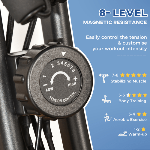 2-In-1 Upright Exercise Bike with Pulse Sensor in Black by HOMCOM - Fitness Max