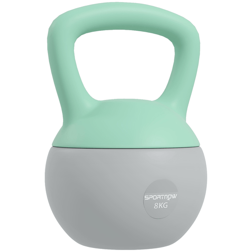 Kettle Bell 8KG Grey and Green Kettlebell with Soft Body and Non-Slip Handle