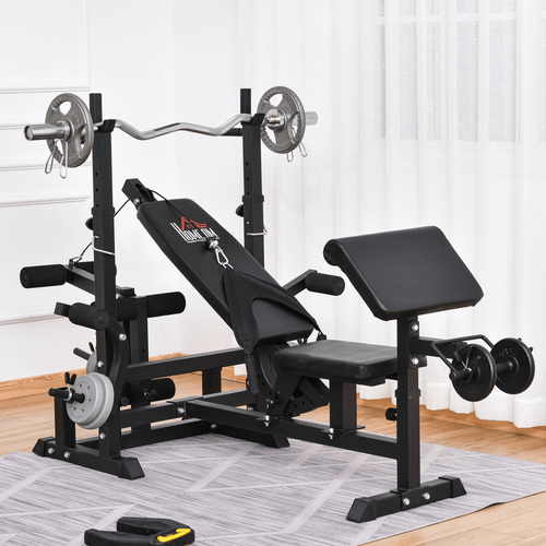 Multi Gym HOMCOM - Versatile Weight Bench with Bench Press & Leg Extension