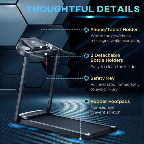 1.5HP Electric Motorised Treadmill with LED Display by HOMCOM - Fitness Max
