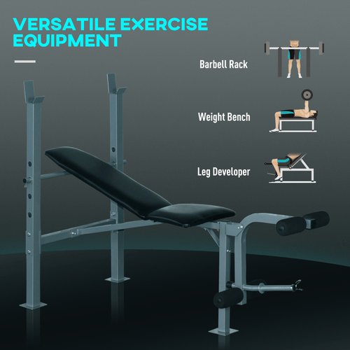 Adjustable Weight Bench for Chest, Leg, and Abs Training by HOMCOM. - Fitness Max