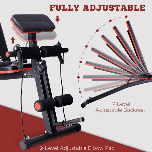 Foldable Dumbbell Bench for Weight Training with 7 Adjustable Incline Positions - Fitness Max