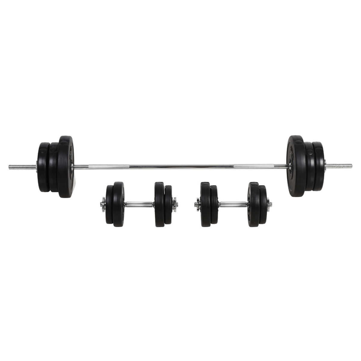 Barbell and Dumbbell HOMCOM 65kg Adjustable Dumbbell & Barbell Set