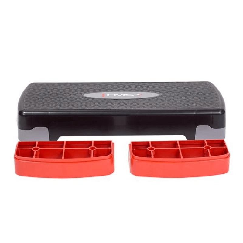 Adjustable HMS AS003 Aerobic Step: Durable, Lightweight Black/Gray/Red - Fitness Max