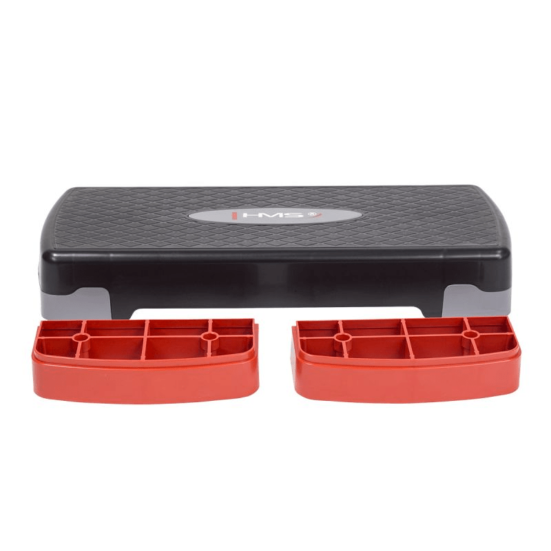Adjustable HMS AS003 Aerobic Step: Durable, Lightweight Black/Gray/Red - Fitness Max