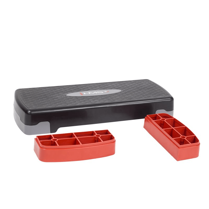 Adjustable HMS AS003 Aerobic Step: Durable, Lightweight Black/Gray/Red - Fitness Max