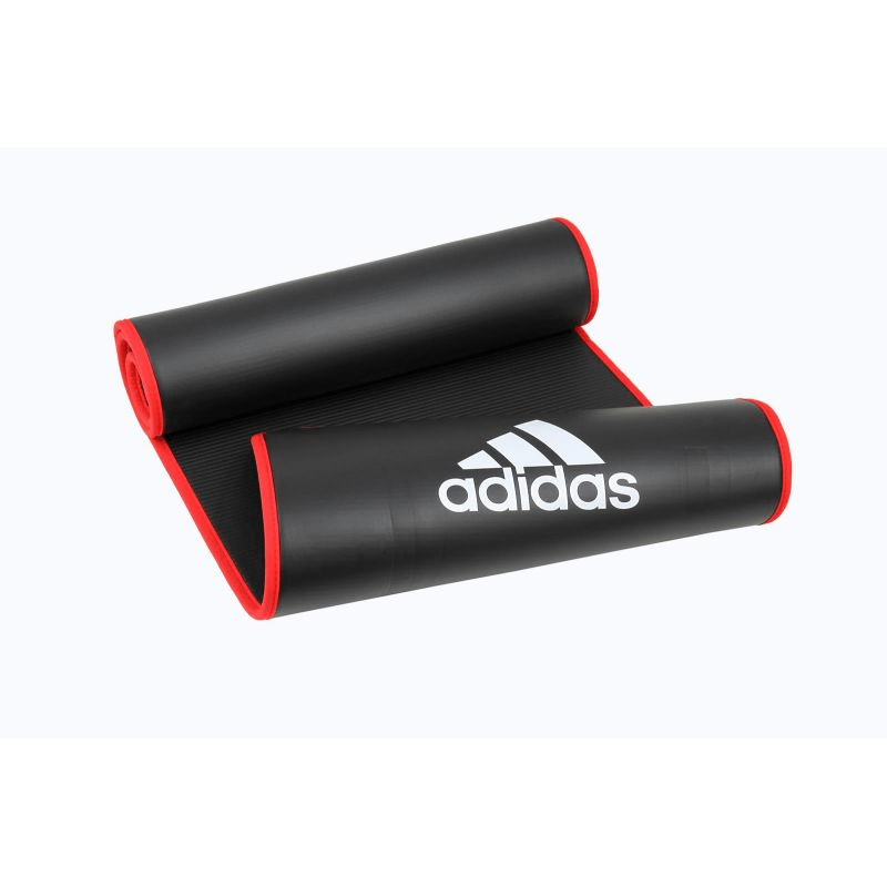 Adidas ADMT-12235 Training Mat: Premium Non-Slip NBR Foam, Black/Red - Fitness Max