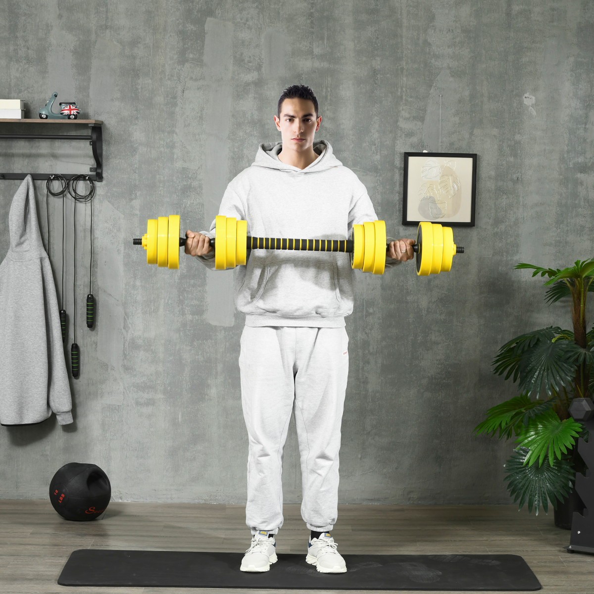 30KG Barbell & Dumbbell Set for Home Fitness Training