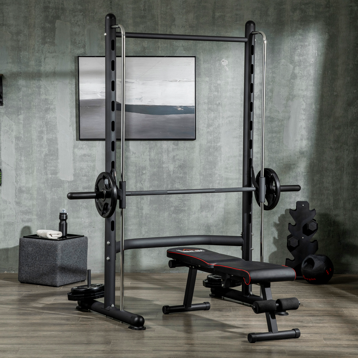 HOMCOM Adjustable Squat Rack & Pull-Up Bar
