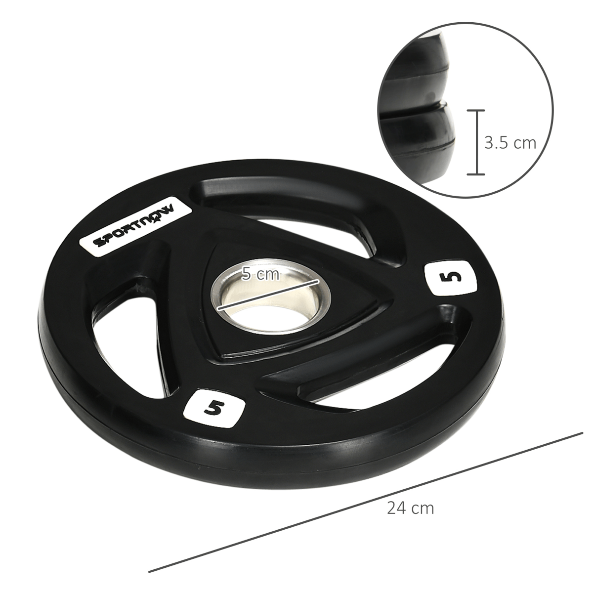 Free weights Olympic Weight Plates Set, 2 x 5kg Tri-Grip