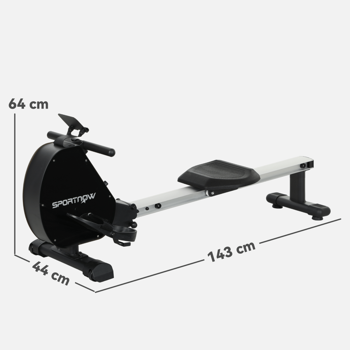 Rowing Machine SPORTNOW Folding Magnetic Rowing Machine - 16 Resistance Levels