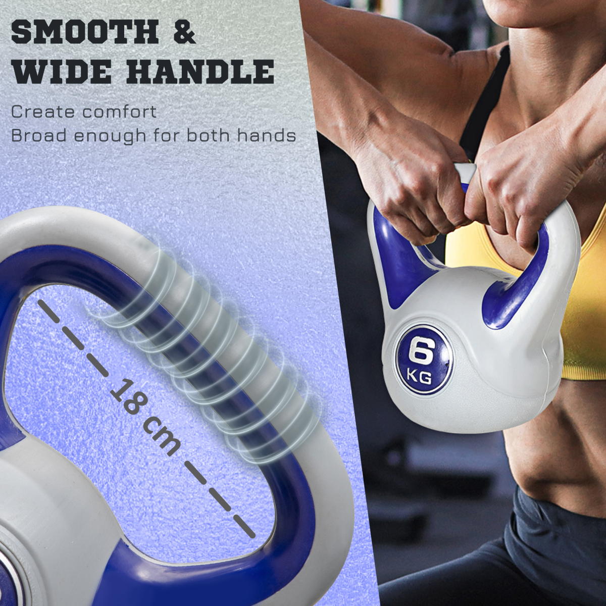 SPORTNOW 6kg Kettlebell - Purple & Grey