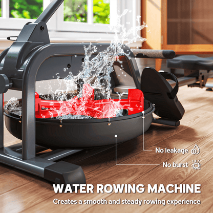 Rowing Machine SPORTNOW Compact Water Rowing Machine - Adjustable Resistance