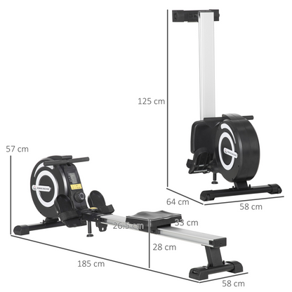 Magnetic Adjustable Rowing Machine with LCD Monitor