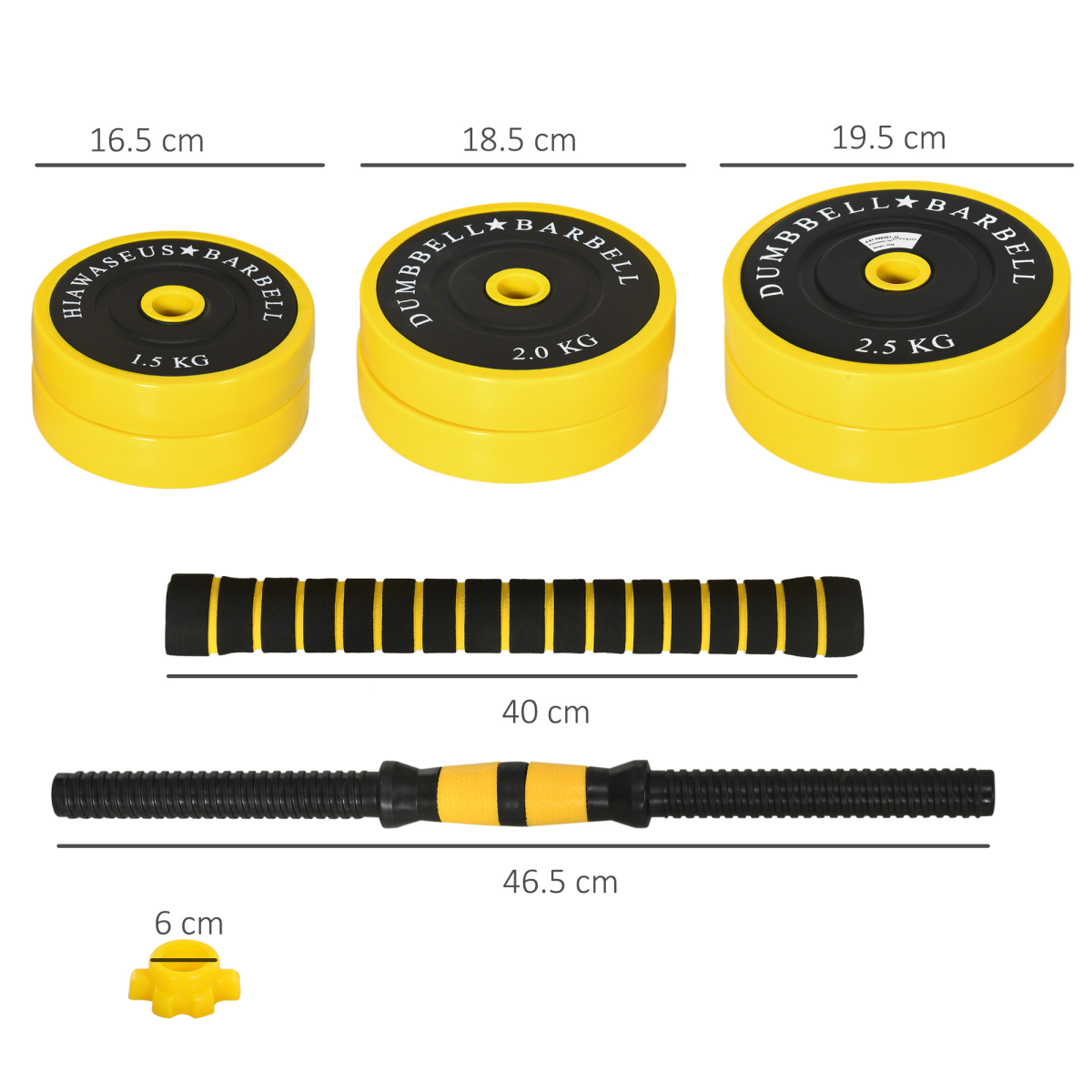 HOMCOM 25KG Barbell & Dumbbell Set for Home Gym