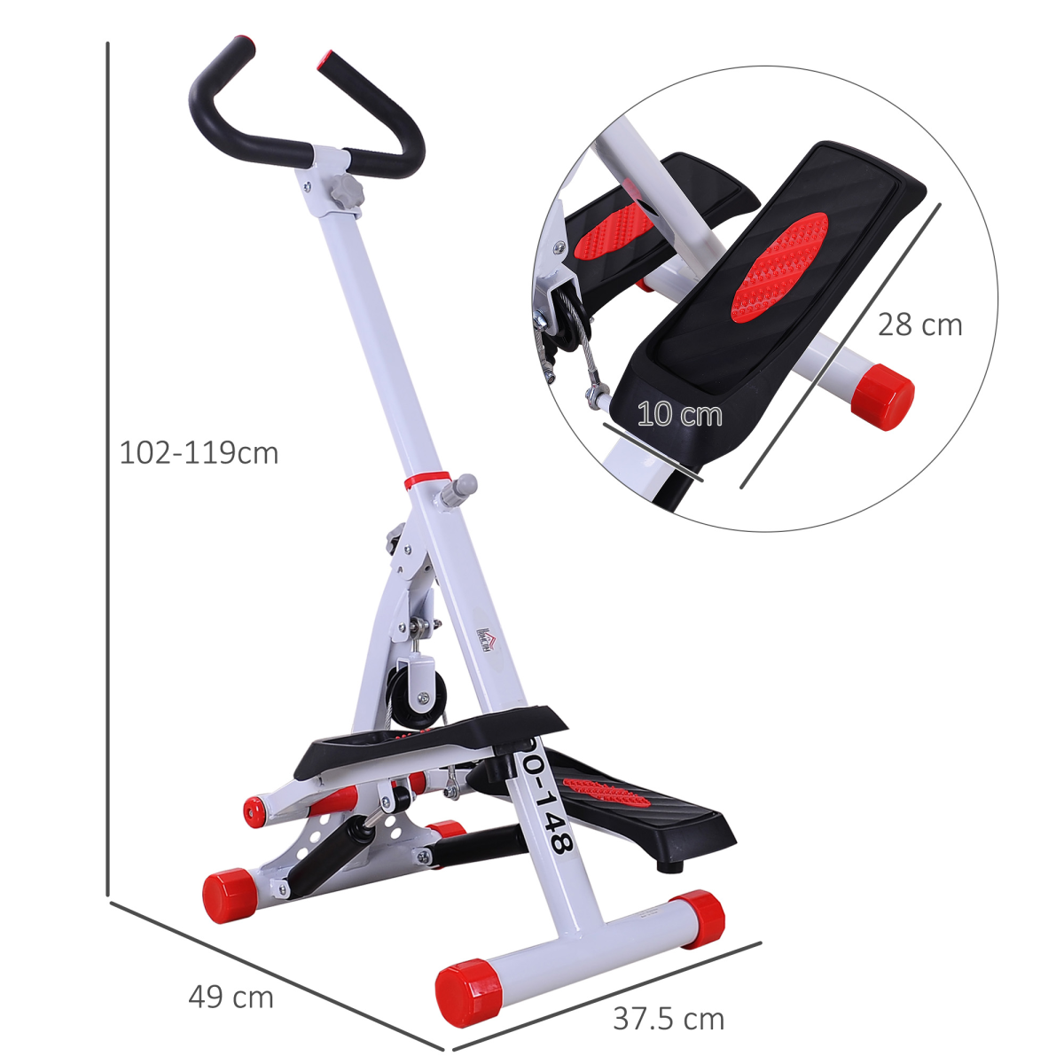 Compact Adjustable Stepper with LCD & Handlebar