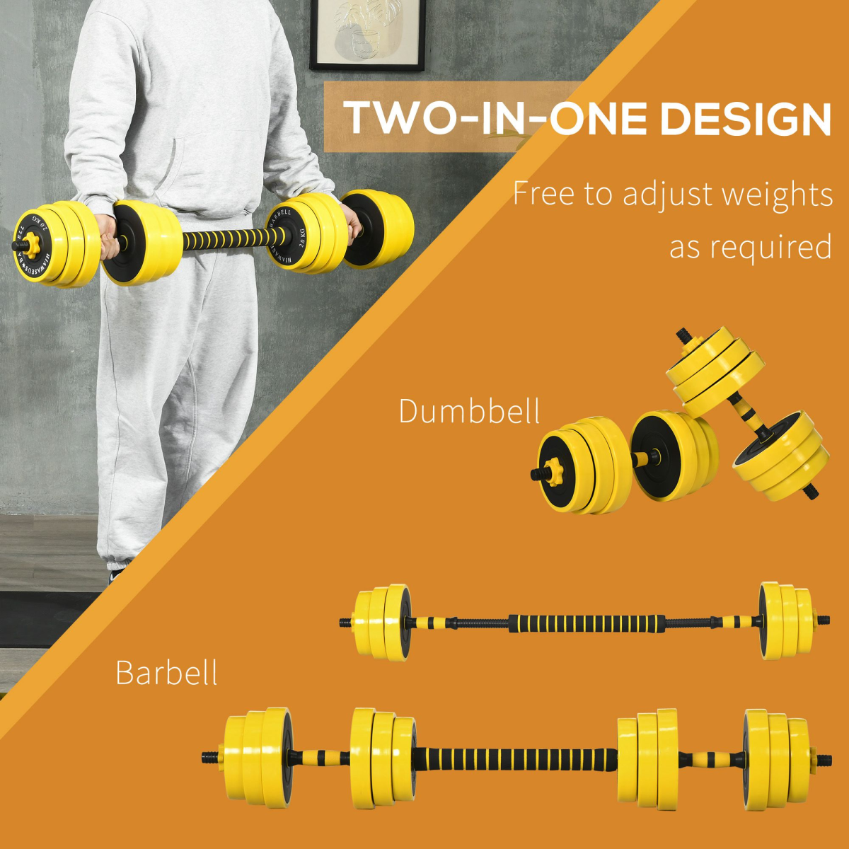 30KG Barbell & Dumbbell Set for Home Fitness Training