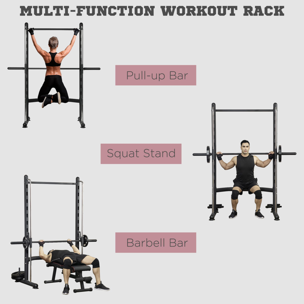 HOMCOM Adjustable Squat Rack & Pull-Up Bar
