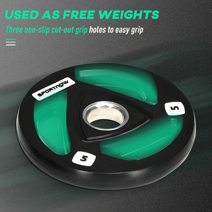 Free weights Olympic Weight Plates Set, 2 x 5kg Tri-Grip