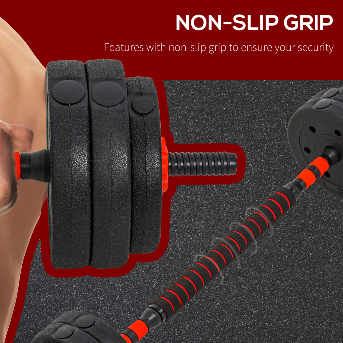 25kg 2-in-1 Adjustable Barbell & Dumbbell Weight Set for Home Fitness