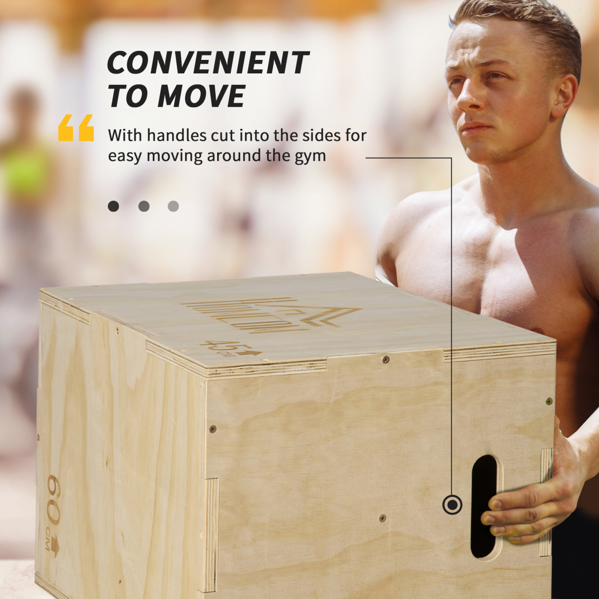 HOMCOM Adjustable 3-in-1 Wooden Plyo Box