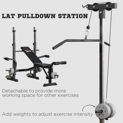 HOMCOM Multi-Function Adjustable Weight Bench for Full Body Workouts