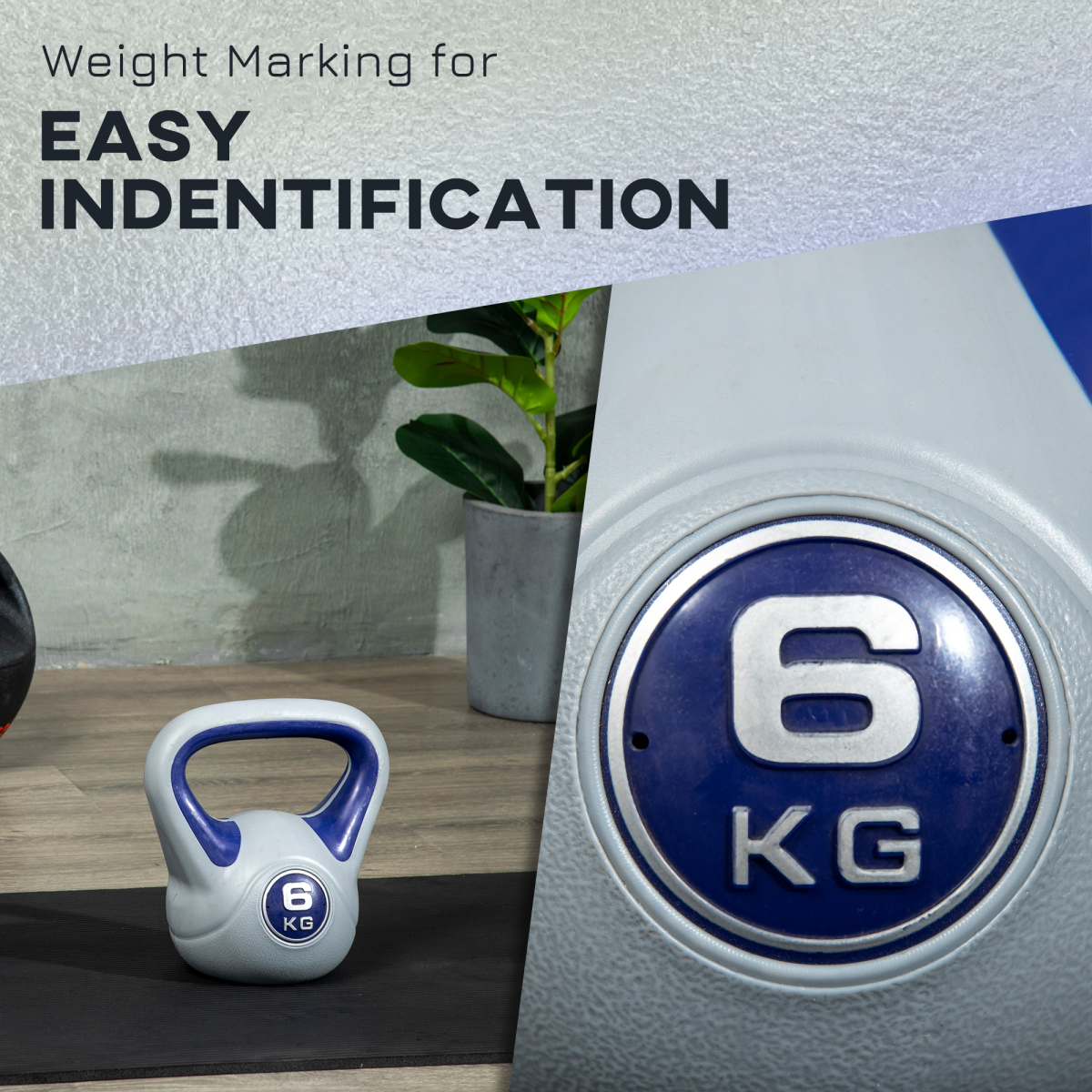 SPORTNOW 6kg Kettlebell - Purple & Grey