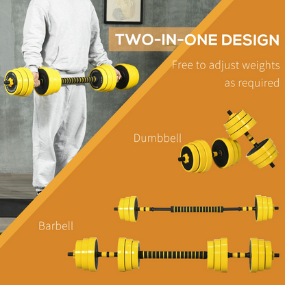 HOMCOM 25KG Barbell & Dumbbell Set for Home Gym