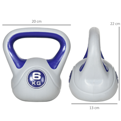 SPORTNOW 6kg Kettlebell - Purple & Grey