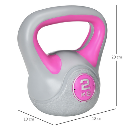 SPORTNOW 2kg Pink & Grey Kettlebell