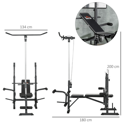 HOMCOM Multi-Function Adjustable Weight Bench for Full Body Workouts