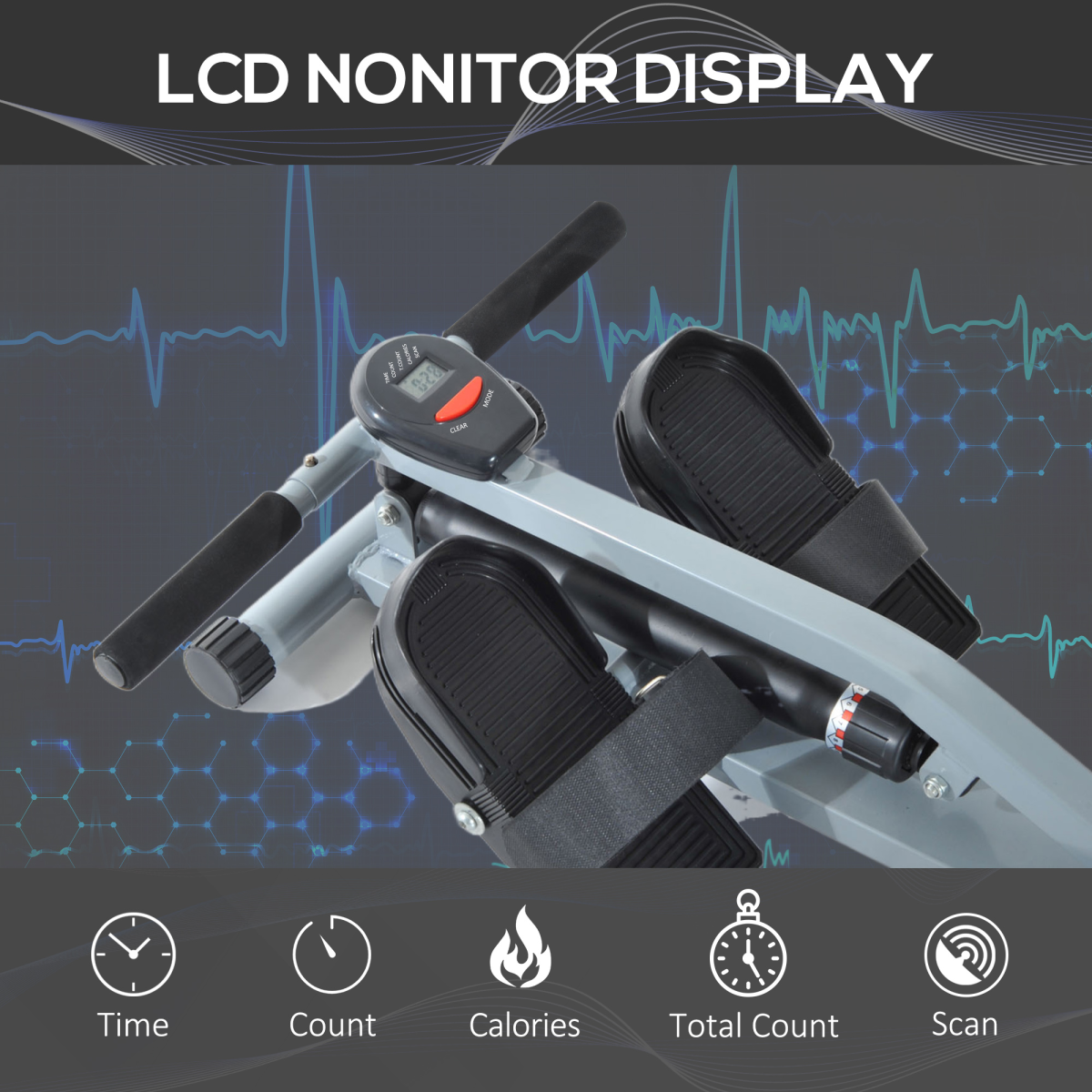 12-Level HOMCOM Rowing Machine