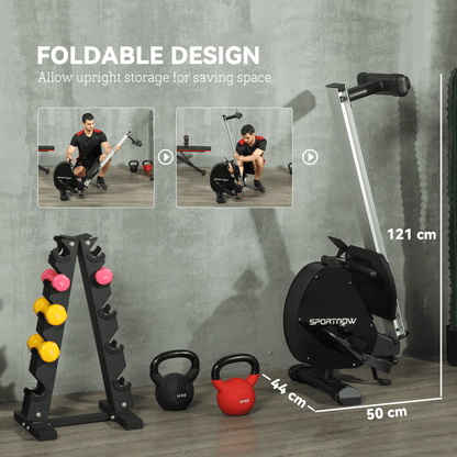 Rowing Machine SPORTNOW Folding Magnetic Rowing Machine - 16 Resistance Levels
