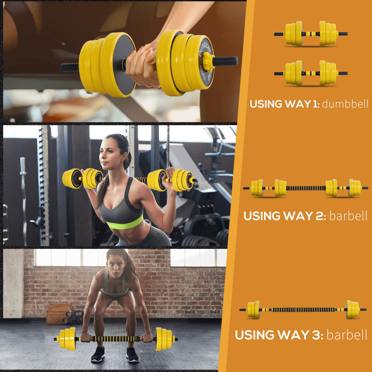 Barbell and Dumbbell Versatile 20KG Barbell & Dumbbell Set