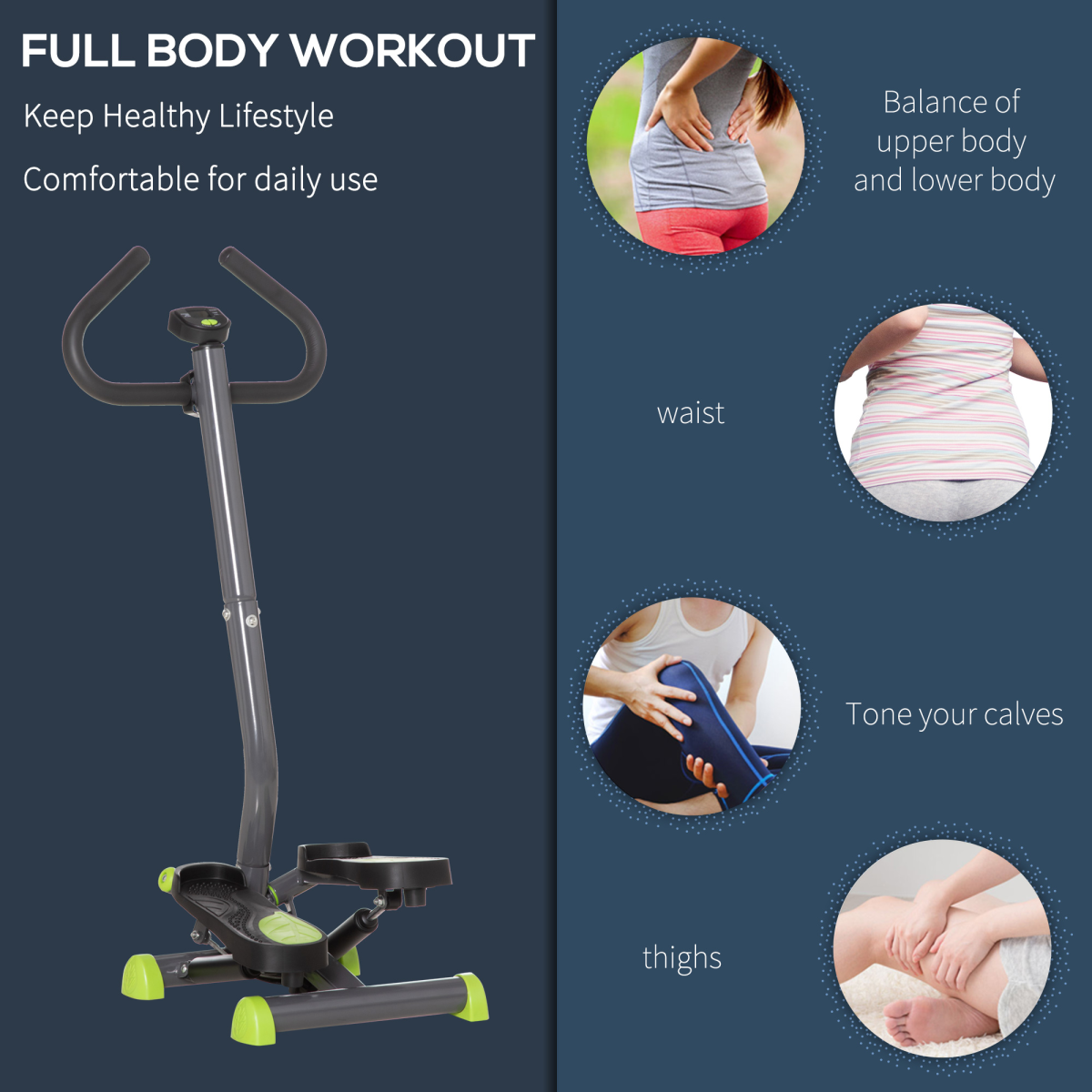 Height Adjustable Twister Stepper with LCD