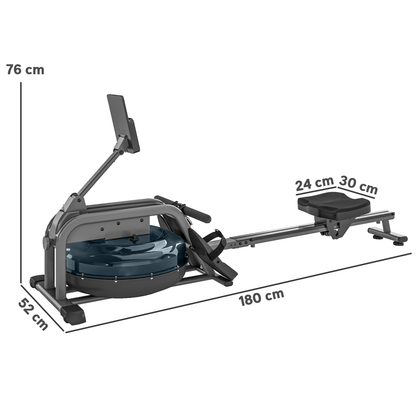 Rowing Machine SPORTNOW Compact Water Rowing Machine - Adjustable Resistance