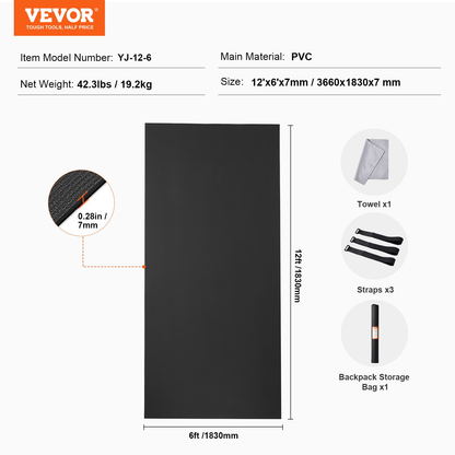 Exercise Mat VEVOR Non-Slip Exercise Mat - Extra Large