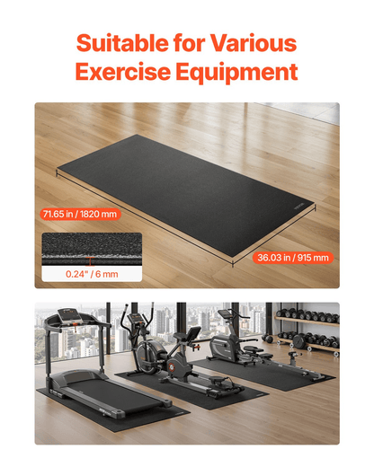 floor protective mats VEVOR Treadmill Mat - 6mm Thick PVC, 915x1820mm