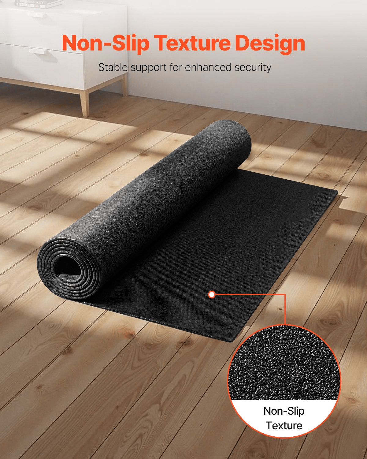 floor protective mats VEVOR Treadmill Mat - 6mm Thick PVC, 915x1820mm