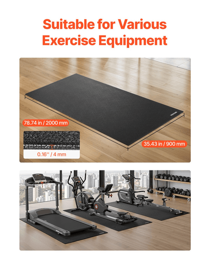 floor protective mats VEVOR Treadmill Mat - 4mm Thick, 900x2000mm