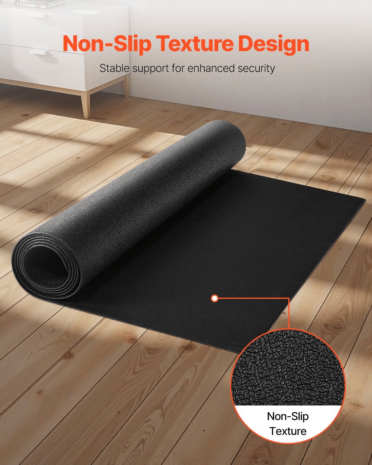 floor protective mats VEVOR Treadmill Mat - 4mm Thick, 900x2000mm