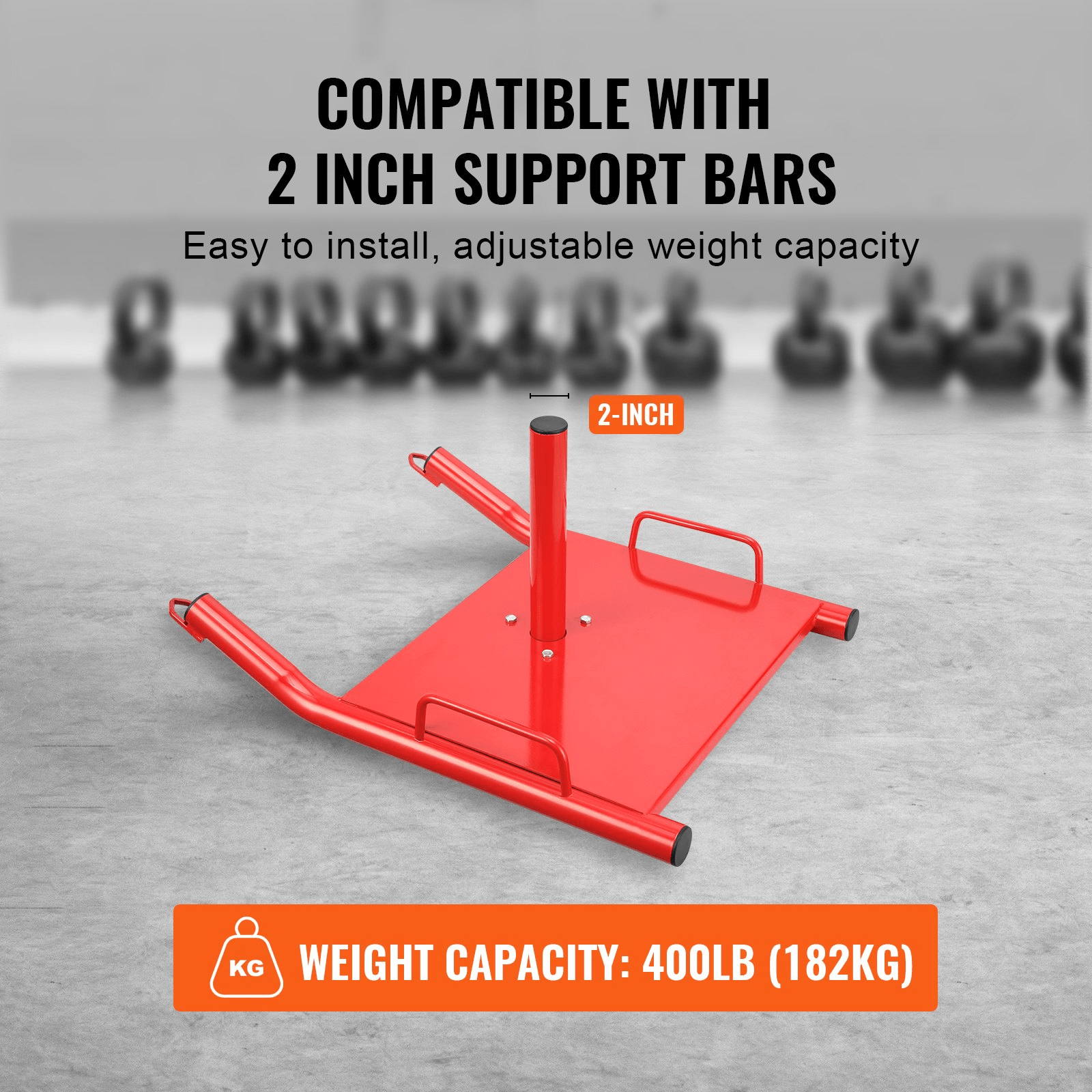 Pull Push Power Sled VEVOR Weight Training Pull Sled - Red