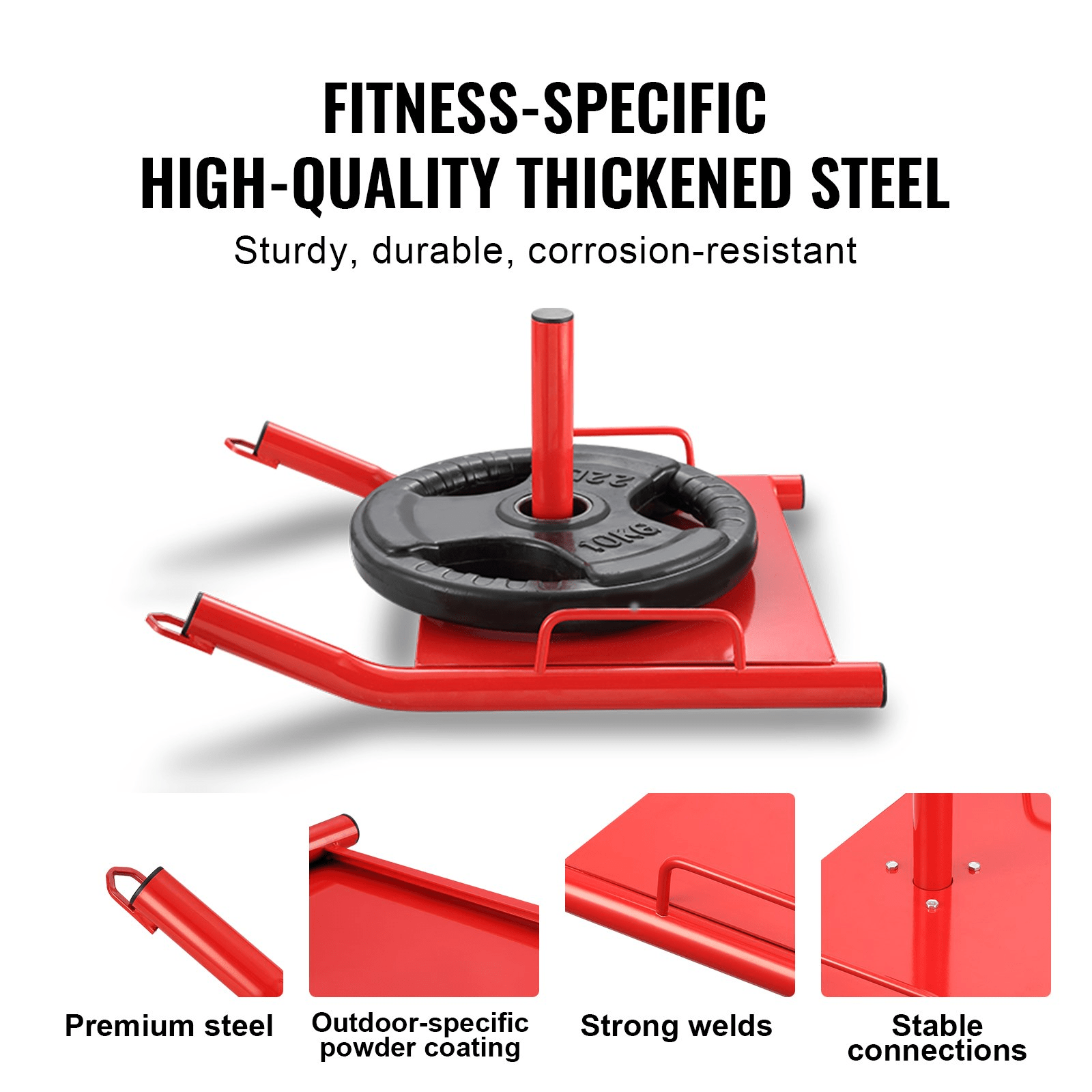 Pull Push Power Sled VEVOR Weight Training Pull Sled - Red