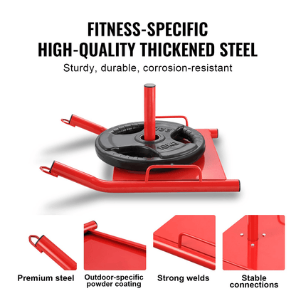 Pull Push Power Sled VEVOR Weight Training Pull Sled - Red
